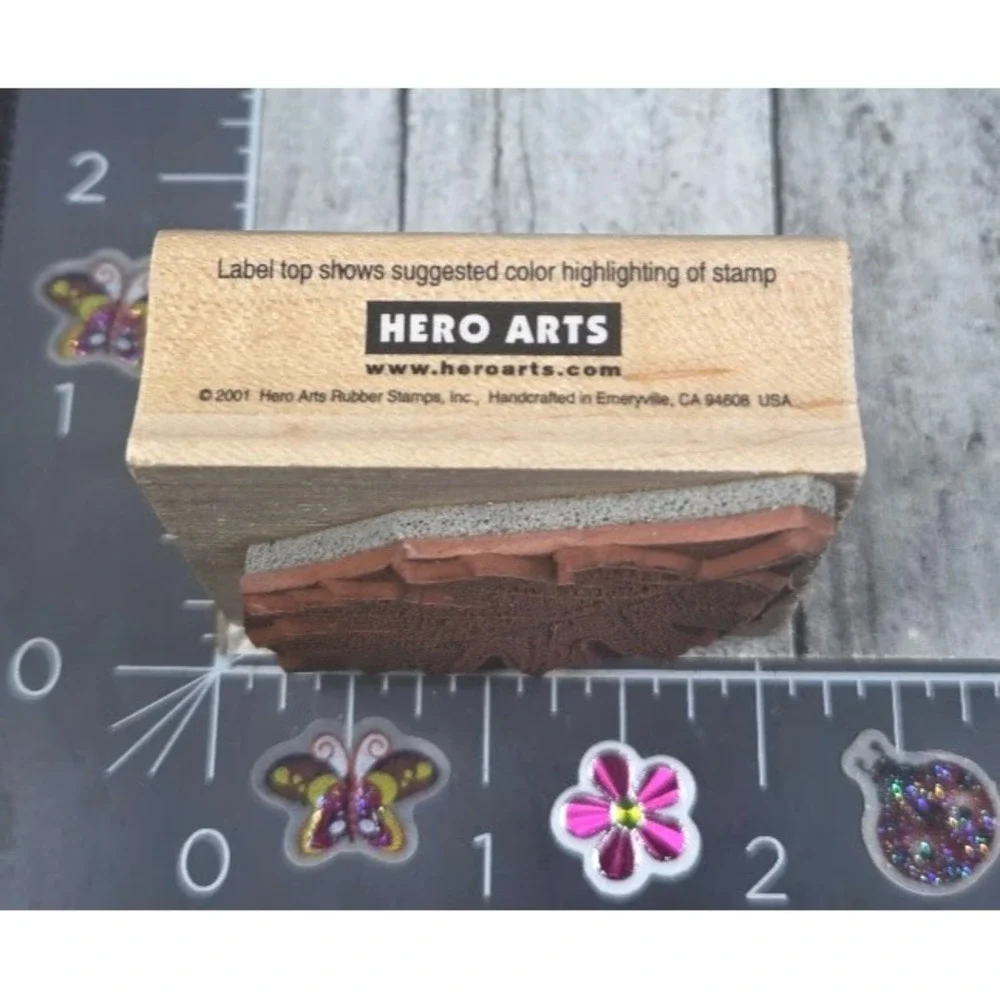 Hero Arts Poetic Pin Art Print Oak Leaf Tree 2001 Rubber Stamp Wood #E3